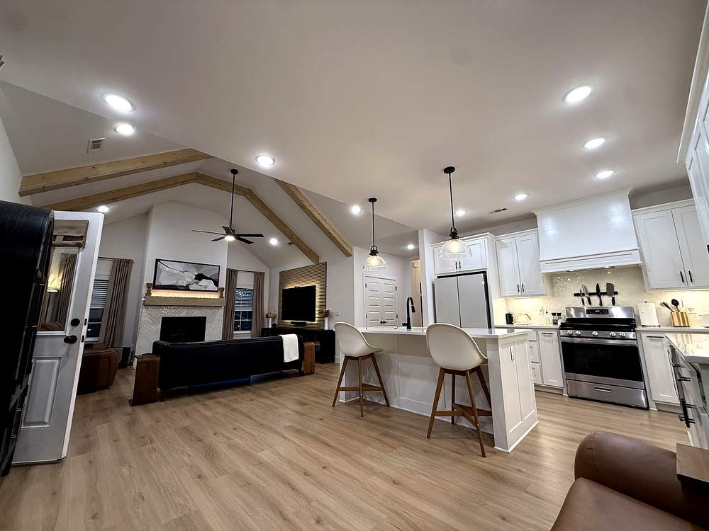 Open kitchen with island seating